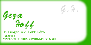 geza hoff business card